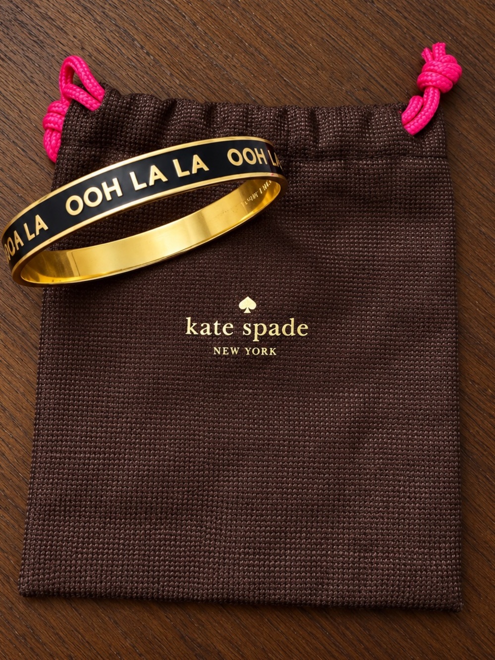 Kate Spade - Ooh La La Black Enamel Idiom Bangle Bracelet